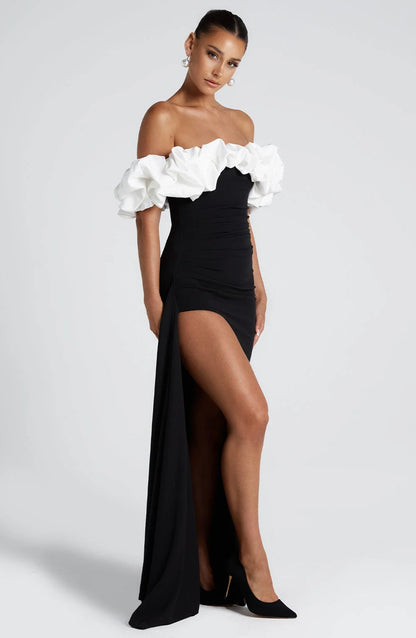 Livette - Ruffle Bardot Maxi Dress