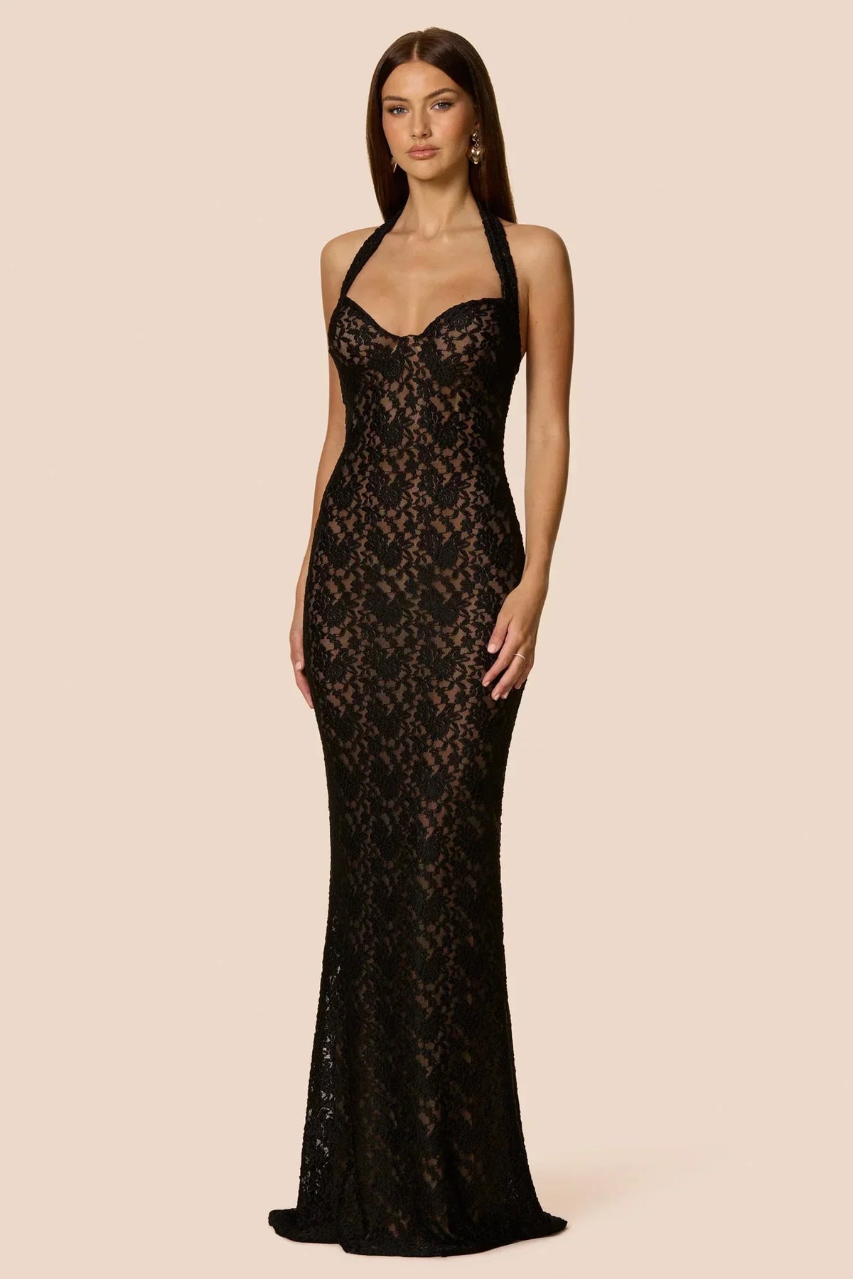 Nookie Mystique Halter Gown - Black