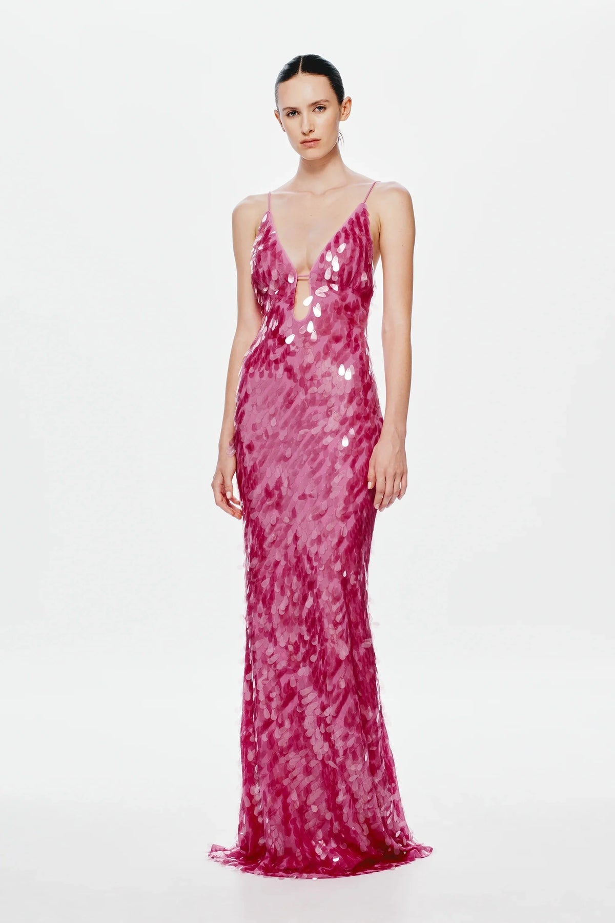 Misha Sapphire Sequin Maxi Dress - Fuchsia