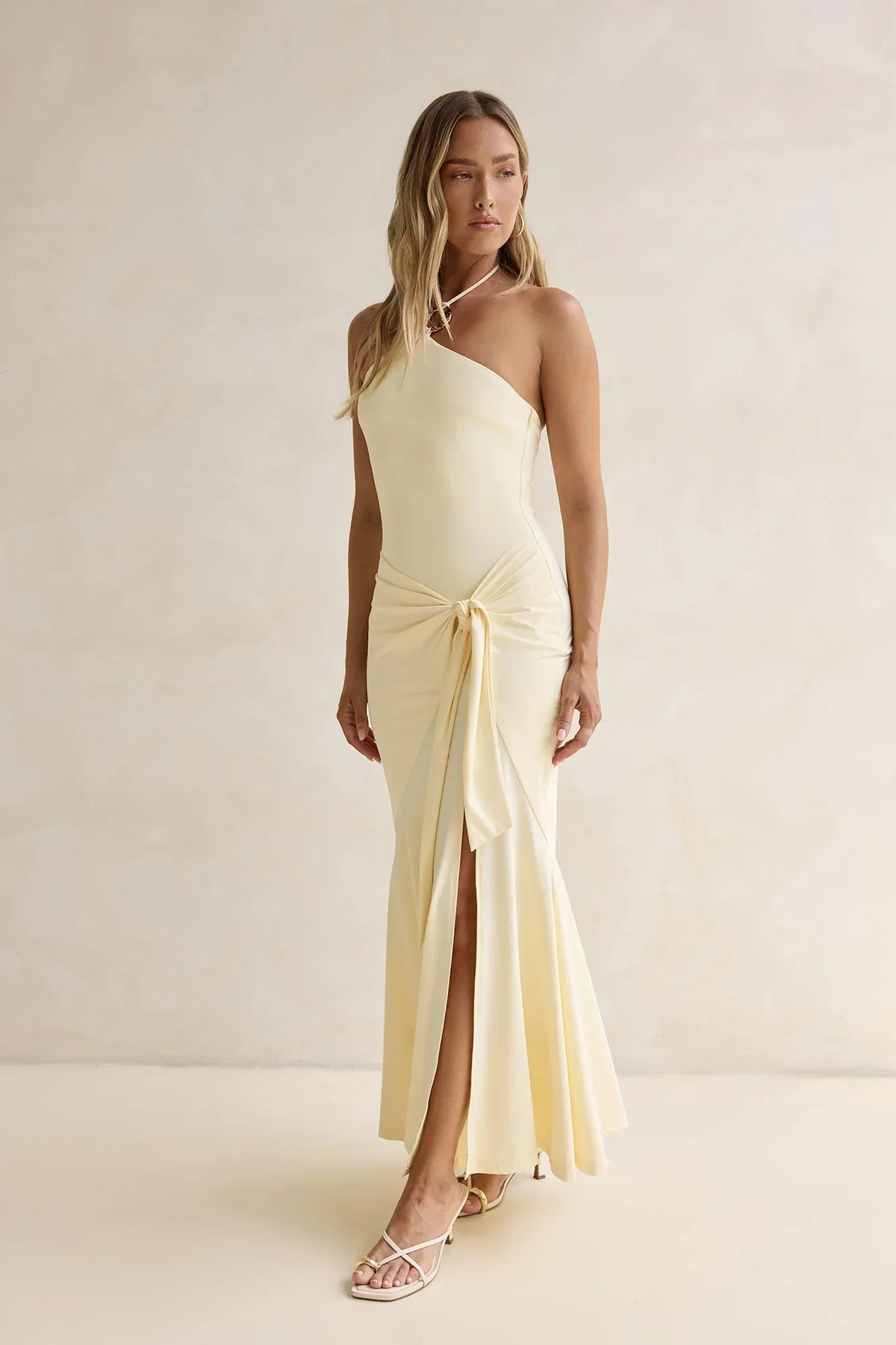 Crystal Sands Halter Maxi Dress Yellow