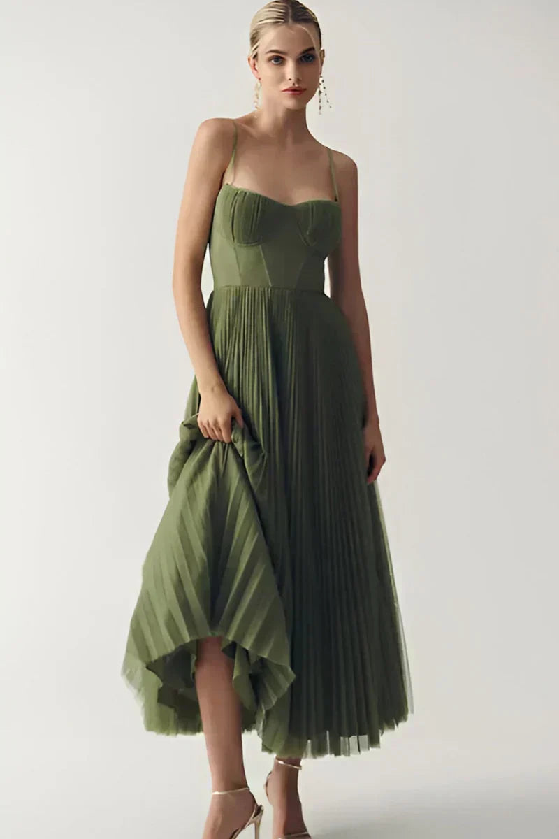 Amarè – Tulle midi dress with sweetheart neckline