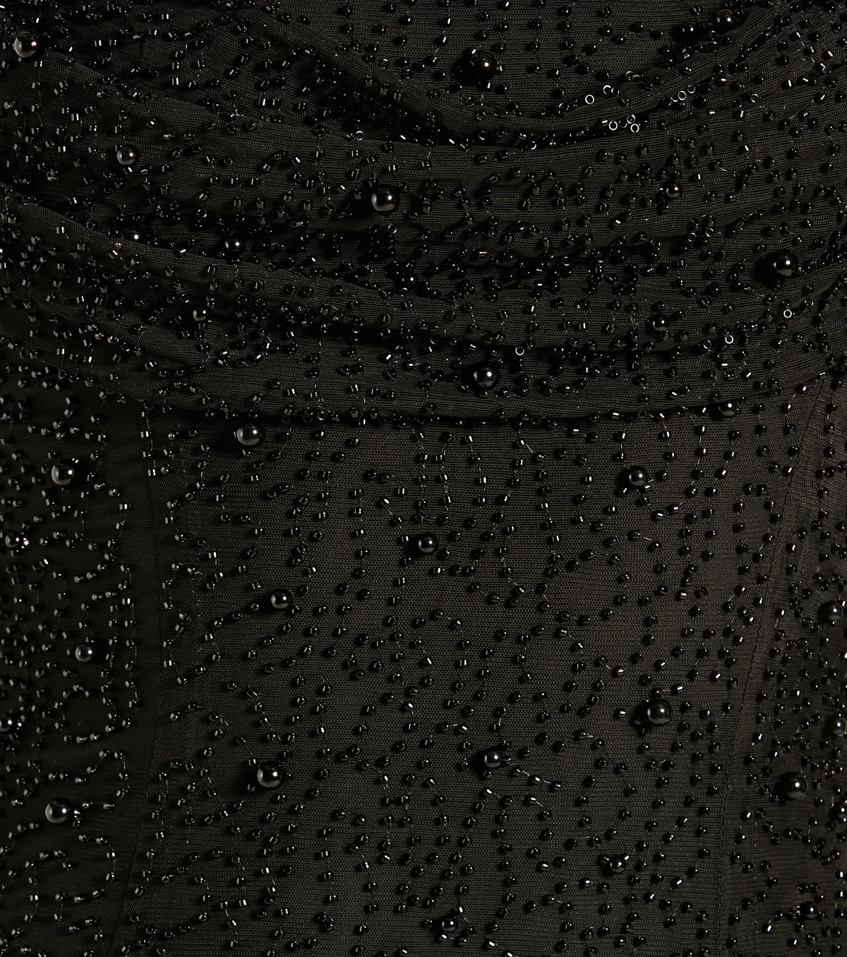 Klara Cowl Neck Faux Pearl Bead Column Dress