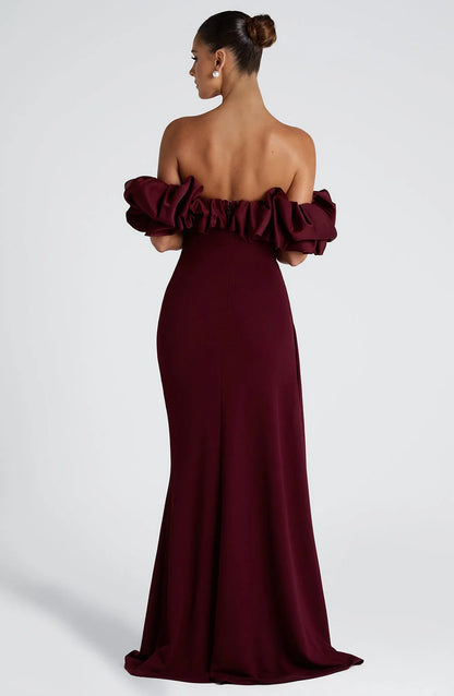 Livette - Ruffle Bardot Maxi Dress