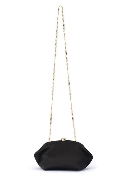 Karina Satin Clutch - Black