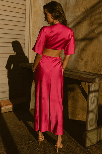 Kaylee Midi Dress - Fuschia