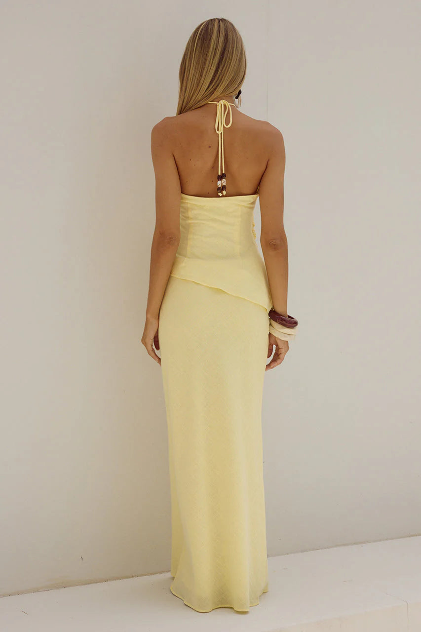 Halzie Maxi Skirt - Lemon