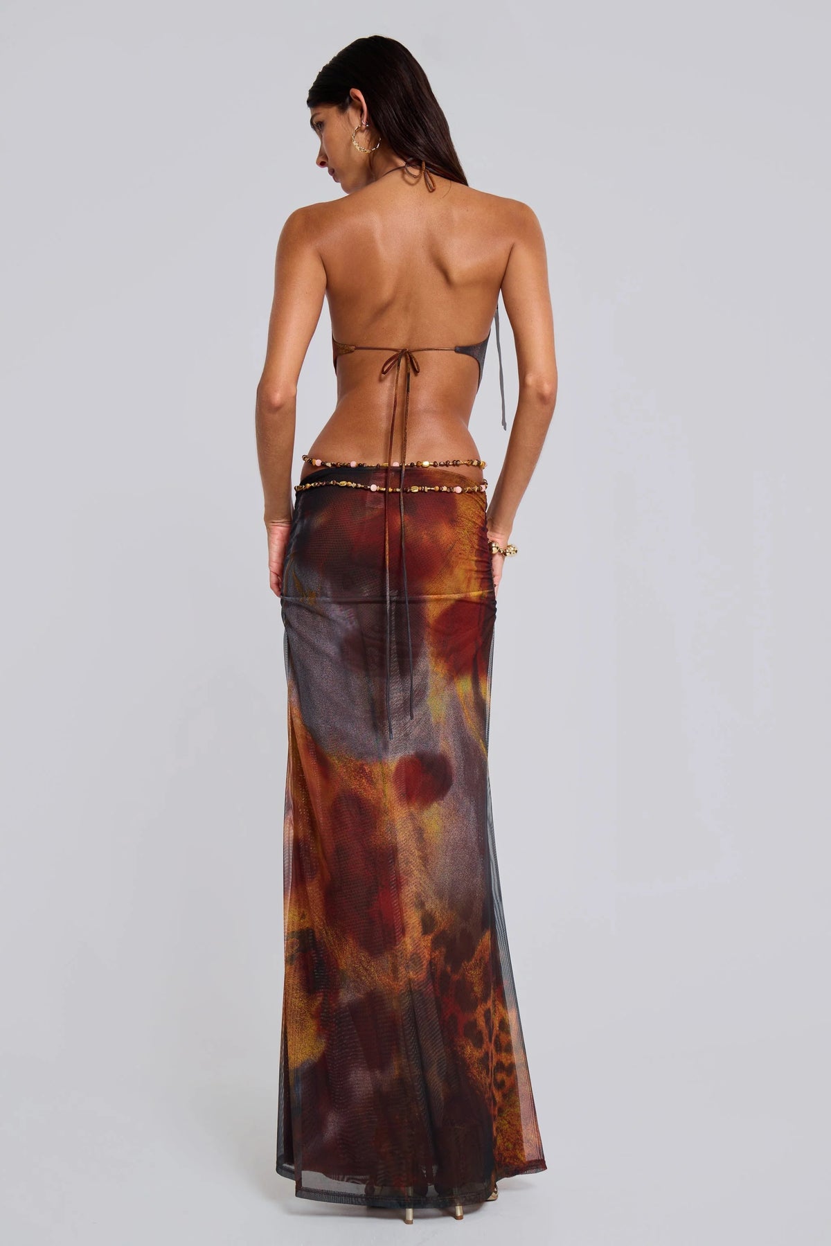 Livette - Backless Plunge Maxi Dress