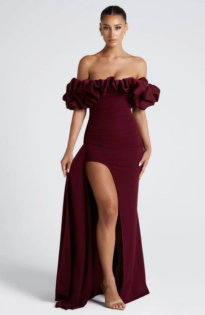 Livette - Ruffle Bardot Maxi Dress