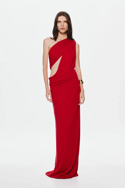 Misha Solstice Cupro Maxi Dress - Cherry