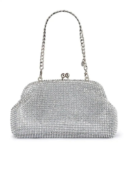 Ela Crystal Clutch - Silver