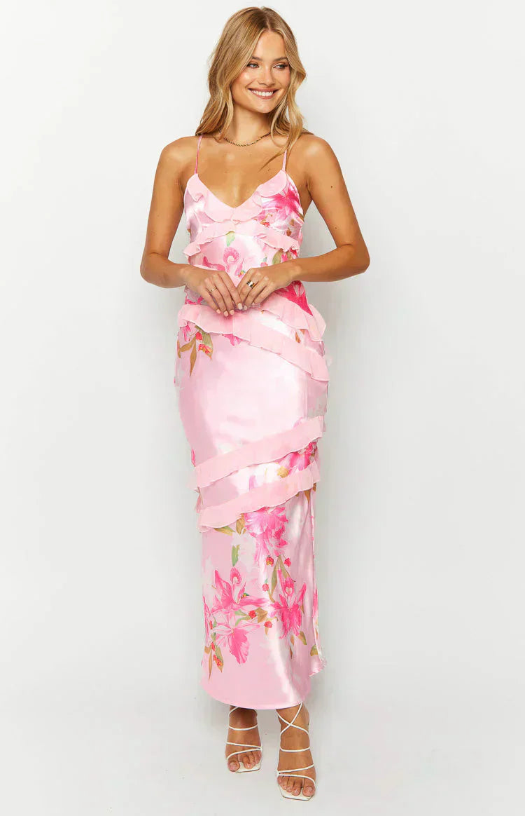 Floral Ruffle Maxi Dress