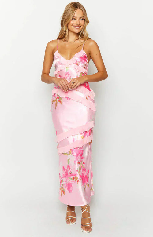 Floral Ruffle Maxi Dress