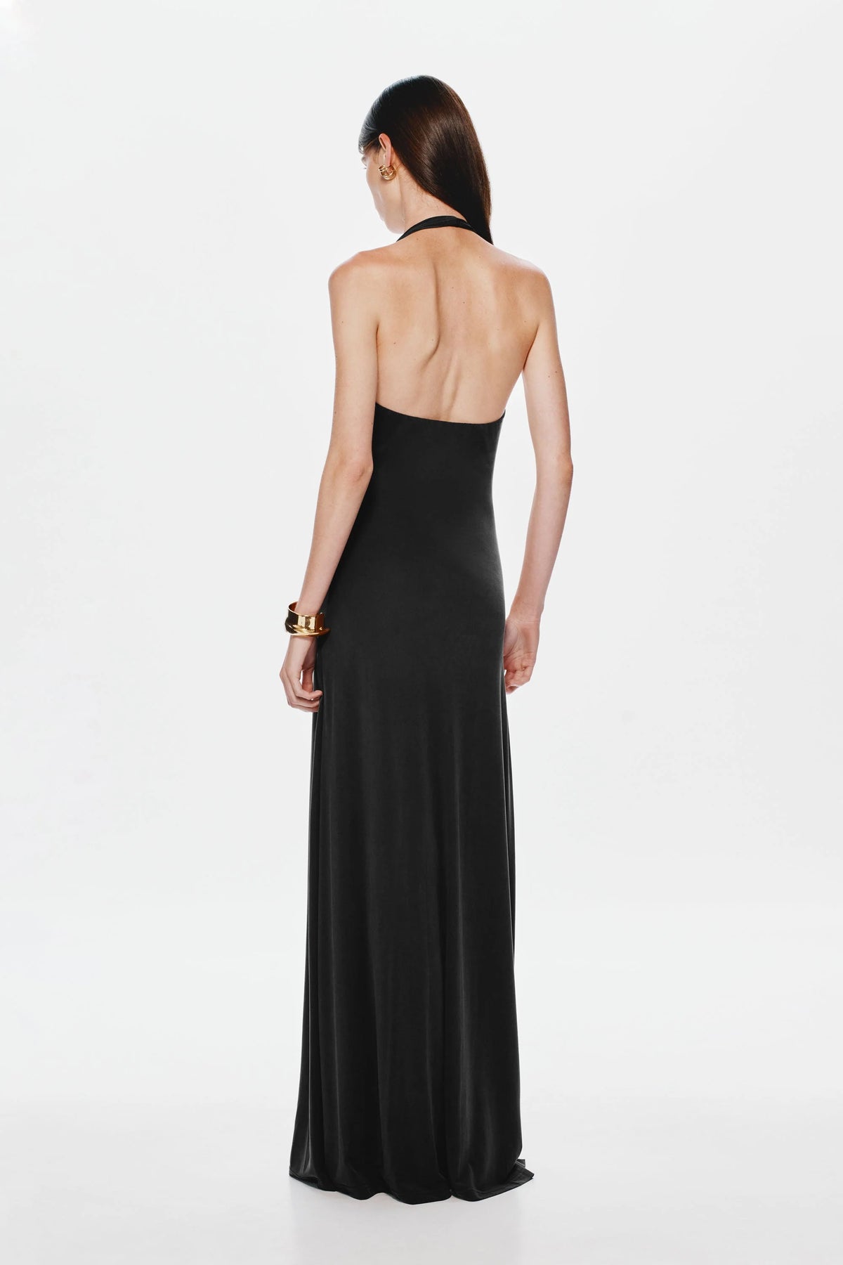 Jennifer Cupro Maxi Dress - Black