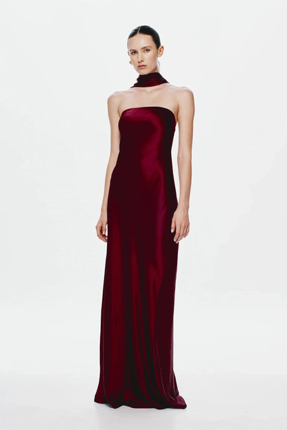 Misha Lilia Satin Gown - Port