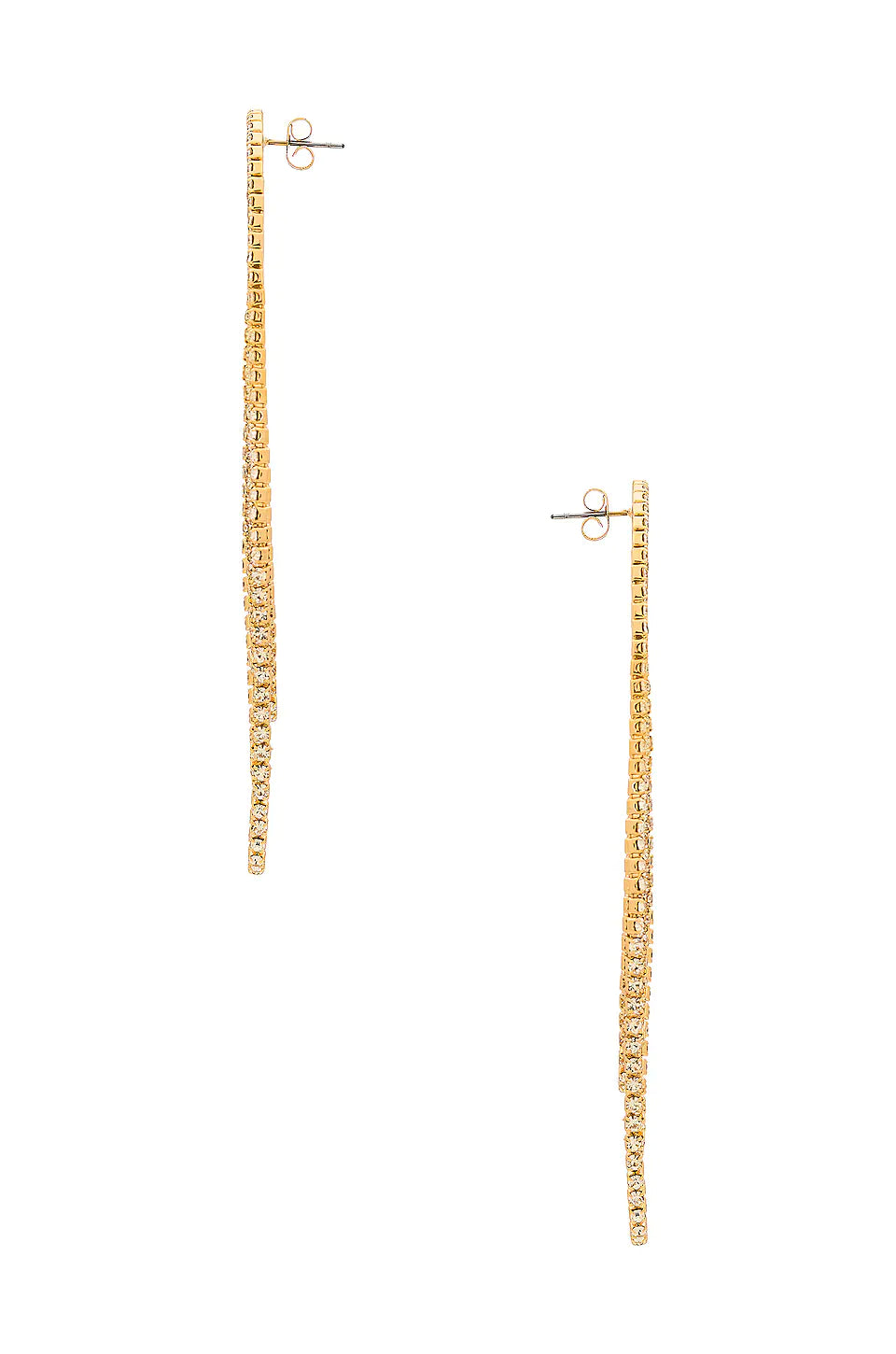 Crystal Drape Fringe Earrings - Gold