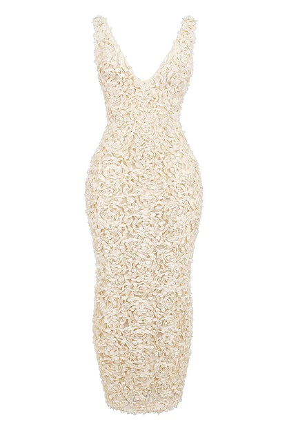 Livette - 3D Roses Maxi Dress