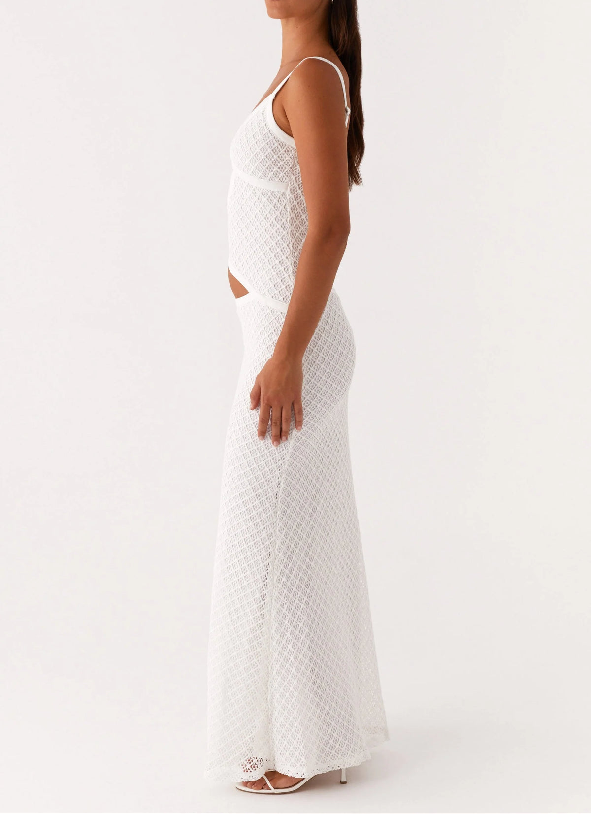Livette - White Crochet Maxi Dress