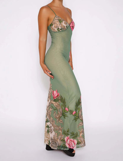 Livette - Floral Rose Maxi Dress