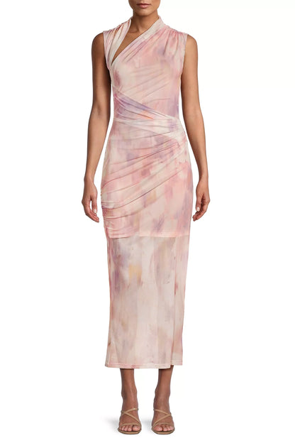 Misha Tillie Mesh Midi Dress - Waterlily Print