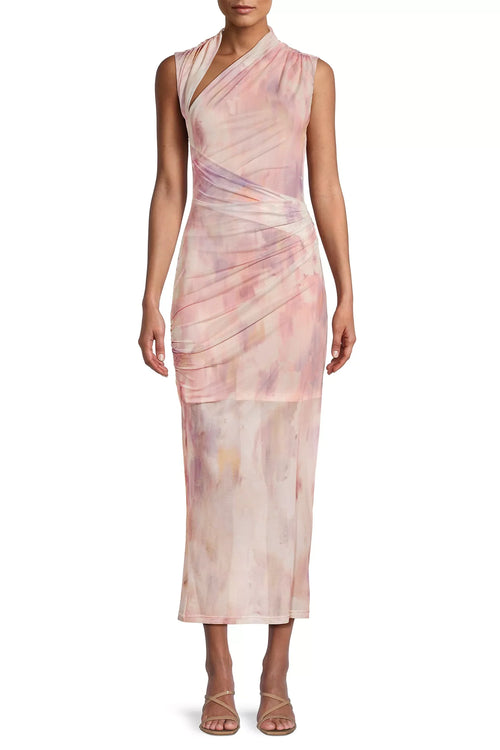 Misha Tillie Mesh Midi Dress - Waterlily Print